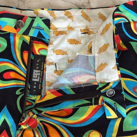 Loudmouth Bermuda Golf Shorts - Shagadelic  Black - Picture 10 of 13